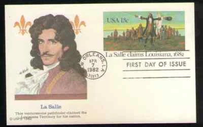 US. UX95. 13c. La Salle Claims Louisiana, 1682. Fleetwood FDC. MNH. 1982 - Image 1 of 2