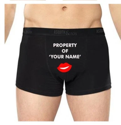 Propiedad de Boxers Hombres Boxer Pantalones Cortos Ropa Interior Pantalones San Valentín Regalo Labios Foto 1 de 2