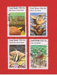 #1827-1830 VF used Coral Reefs Free S/H - Picture 1 of 1