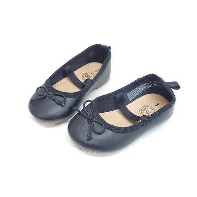 Sandalias de vestir Wonder Nation Infantil Niña Negras Mary Jane Zapatos Talla 3 Pajarita Foto 1 de 4