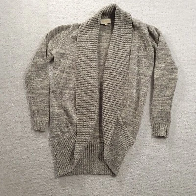 ModCloth Womens Open Cardigan Knit Heather Gray Sz Small Shawl Collar - Image 1 of 4
