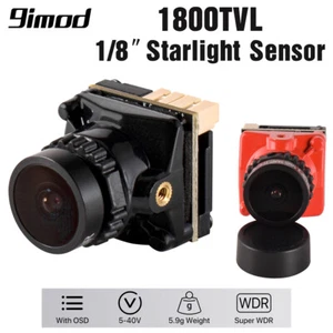 Telecamera FPV 1800TVL 5MP 5V-40V OSD 1/8" Sensore Starlight per RC Racing Drone - Foto 1 di 9