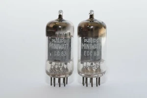 Pair of Philips Miniwatt ECC83 Audio Tube, Code mCP, D-Foil Getter, Long Plates - Picture 1 of 8