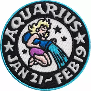 Patch - Aquarius Zodiac Astrology Zoltan GLOW IN THE DARK 3" Iron On #110090 - Picture 1 of 3
