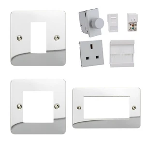 Placas de datos Euro Varilight ultraplanas cromadas pulidas e insertos DataGrid blancas - Imagen 1 de 30