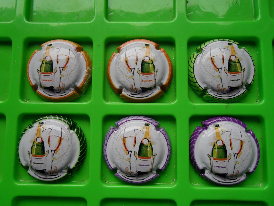 Capsule de champagne générique,N°1299 à 1299e, Bouteille et flute 2023,new série