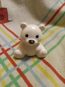 Lego Duplo Animal Farm Zoo Teddy Bear White Sitting - Picture 1 of 2