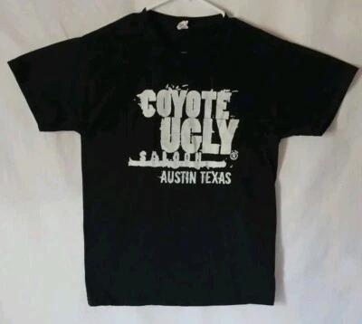 Camiseta negra Coyote Ugly Saloon Austin para hombre talla mediana 100 % algodón BMF - USADA EN EXCELENTE CONDICIÓN Foto 1 de 4