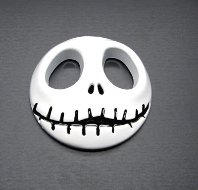 Halloween Badge Decal Sticker 3D Adhesive Metal in White Jack Skellington  - Image 1 of 4