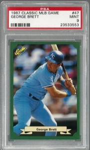 1987 Classic Green MLB Game #47 George Brett Kansas City Royals PSA 9 Mint 33553