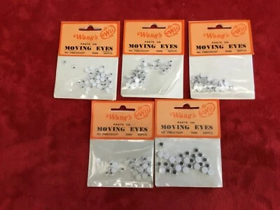 Lote de 5 paquetes de muñeca artesanal de colección Wang’s Paste on Moving Eyes 5 mm 6 mm 7 mm Japón Foto 1 de 4