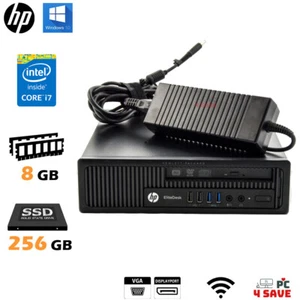 i7 CPU/ 8GB RAM/ 256GB SSD WiFi HP 800 G1 USFF Desktop Computer Windows 10 Pro - Afbeelding 1 van 6