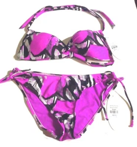 Sunsets Bliss Fuchsia Padded Halter Bikini Size Medium/Small NWT $112 - Picture 1 of 6