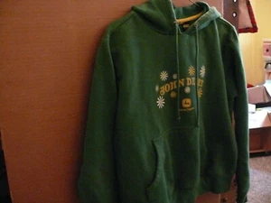 John Deere Sweatshirt (Youth L-12-14) Decorated with Flowers - Cotton and Polyes - Picture 1 of 8