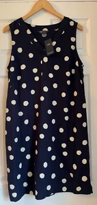 NUEVO M&S Vestido Mezcla de Lino Azul Marino Sin Mangas Hasta la Rodilla Reino Unido 12 - Imagen 1 de 4