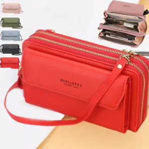 Women Ladies Crossbody Wallet Leather Phone Purse Clutch Card Holder Handbag - Picture 1 of 20