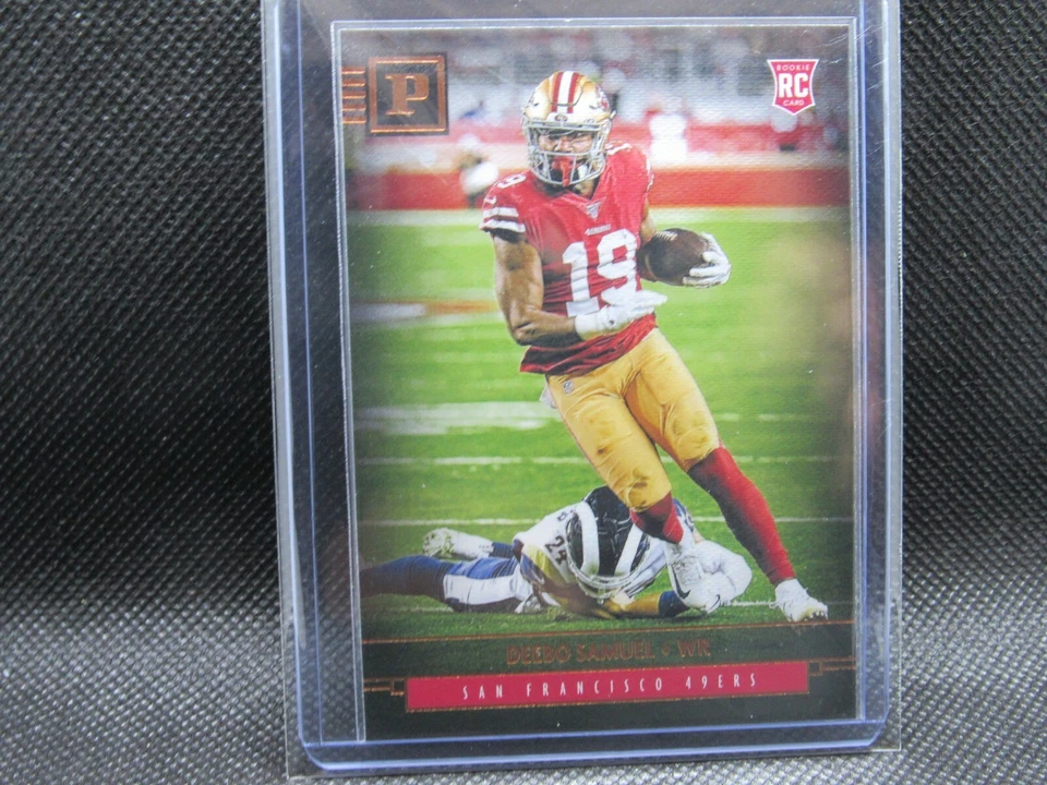 2019 DEEBO SAMUEL GOLD CANVIS FOOTBALL ROOKIE CARD TRADED TO WASHINGTON - Image 1 of 1