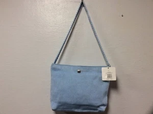 Damen Umhängetasche Traum Blau Häkel Strick Muster Reißverschluss Lina Neu H10 - Bild 1 von 7