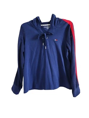 Tommy Hilfiger Deportivo Para Mujer Talla M Sudadera con Capucha Azul Marino Rojo Blanco Suéter LS Foto 1 de 4