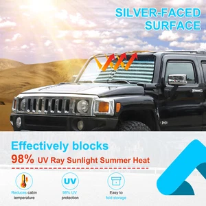 US Flag Style For Hummer H3 2005-09 Car Windshield Sunshade Visor UV Block Visor - Picture 1 of 12