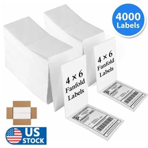 Etiquetas térmicas directas 4000 fold de 4"" x 6"". UPS Zebra envío/etiquetas de código de barras - Imagen 1 de 11