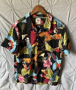 Levi's Short Sleeve Button Shirt Men's L Multicolor Floral Print Hawaiian Pocket - Imagen 1 de 7