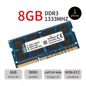 8GB 4GB 2GB DDR3 PC3-10600S KVR1333D3S9/8G SODIMM Laptop RAM For Kingston LOT UK - Picture 1 of 11