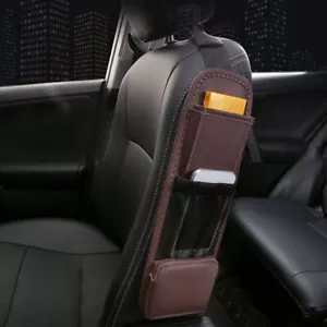 Bolsa colgante de malla de almacenamiento lateral para asiento interior de coche de cuero de 3 colores accesorios para coche - Imagen 1 de 12