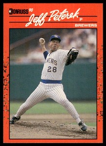 1990 Donruss #530 Jeff Peterek Milwaukee Brewers Rookie