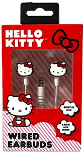 Sanrio Hello Kitty kabelgebundene Ohrhörer 3,5 mm AUX-Eingang Klinke integriertes Mikrofon brandneu - Bild 1 von 3