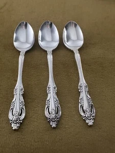 Set Of 3 Oneida Community Silverplate Silver Artistry Teaspoons Floral Vintage - Picture 1 of 6