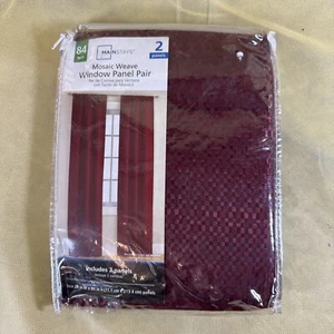84” Mainstays 2 Panels Mosaic Weave Window Panel Pair 28” By 84” New W4 - Picture 1 of 6