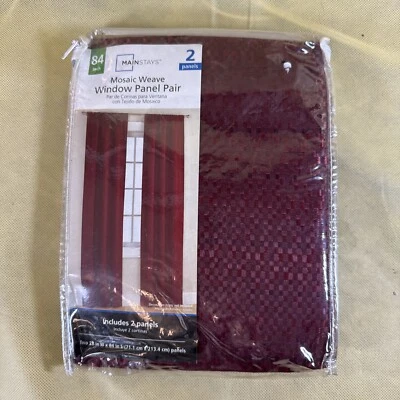 "Par de paneles de ventana tejido de mosaico de 2 paneles Mainstays 84"" por 84"" nuevo W4" Foto 1 de 4