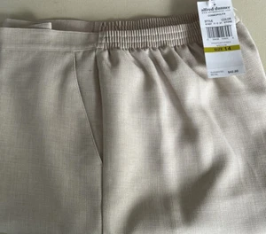ALFRED DUNNER  Pull-on Pants   Cosmopolita Medium   Size 14   Color Stone - Picture 1 of 1