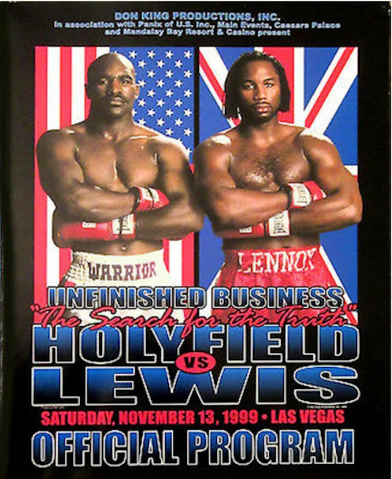 Vintage Evander Holyfield vs Lennox Lewis Official Boxing Fight Program  - Image 1 of 1