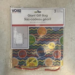 Voila Giant Gift Bag 36in x 44 in ( 91cm x 111cm )NWT Birthday Wish Big - Picture 1 of 2