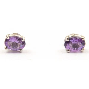 Orecchini Ametista Naturale Top Argento Sterling 925 Gioielli Fatti a Mano Donna Regalati - Foto 1 di 2