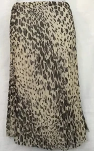 ermanno scervino Skirt Cream Animal Print Creased Pleated Stretch Size 44 - Picture 1 of 8