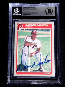 DARREN DAULTON SIGNED 1985 FLEER UPDATE BASEBALL RC CARD BECKETT AUTOGRAPH #U-33