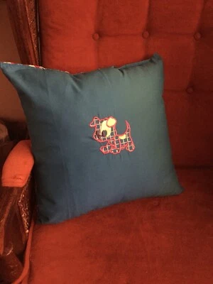 Childrens Throw Pillow Red Chevron Boys Room Dog Kids Nursery Gift Baby Shower F - Image 1 of 4