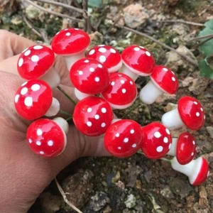 Mini Mushroom Fairy Garden Decor Potted Plant Ornament Toadstool Various Amounts - Picture 1 of 4