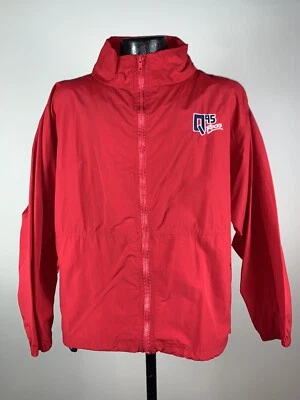 Men’s Q95 Radio Station Rock Alternative Red Full Zip Windbreaker Jacket Medium Foto 1 de 4