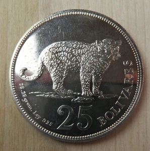 1975 Venezuela 25 Bolivares Jaguar Silver Proof - Picture 1 of 5