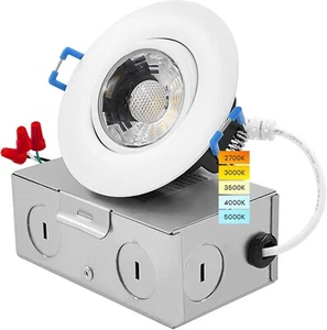Canless Recessed Gimbal Downlight Rotatable-Spotlight 3.5 Inch Eyeball 2 PACK - Picture 1 of 5