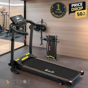 Foldable Treadmill 1hp Electric Walking Running Pad Exercise Machine Gym Fitness - Picture 1 of 7
