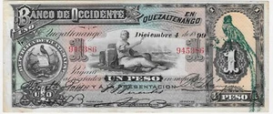 Guatemala - Banco de Occidente 1 Peso P S173b December 4 1899 VF+ - Foto 1 di 2