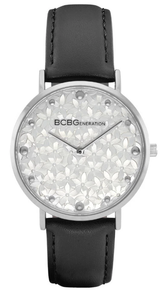 BCBGeneration GN51046001 Women's Silver Tone Case Black Leather Band Watch - Image 1 of 1
