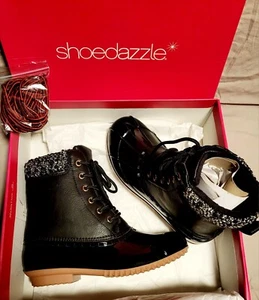 Black EVI Above Ankles Boots Size7 Women/Girl New W/Box 4 Winter/Rain Shoedazzle - Picture 1 of 16