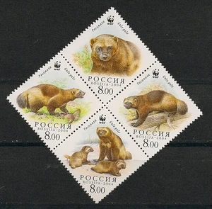 Russia 2004 Wwf Wolverine Fauna Minr : 1198 - 1201 MNH - Foto 1 di 1
