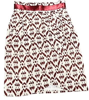 Antonio Melanie Lino Algodón Coqueta Batik Plisado Envolvente Bolsillo Falda Lápiz Talla 0 Foto 1 de 4